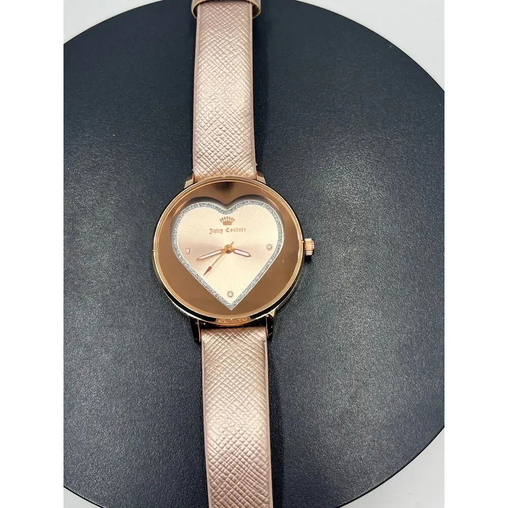 Juicy Couture Black‎ Label JC/1234RGPK Heart Diamond metallic rose gold Watch